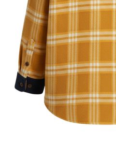 เสื้อเชิ้ตแจ็คเก็ตผ้าแฟลนเนลลายสก็อตสีเหลืองมัสตาร์ดสำหรับผู้ชาย แบบสั่งทำพิเศษ แขนยาว ติดกระดุม ให้ความอบอุ่น มีกระเป๋าคู่ที่อก - Product Image 6
