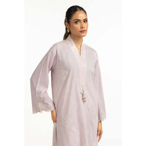 ชุดกางเกงและเสื้อเชิ้ตผ้าแคมบริคสีม่วงอ่อนปักลาย 2 ชิ้น สำหรับใส่ทำงาน ไซส์ XS ถึง 5XL ทันสมัยสำหรับฤดูใบไม้ผลิ/ฤดูร้อน - Product Image 2