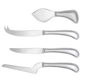 3 Pcs Manche en osier et acier inoxydable avec couteaux à fromage plaqués or Cutter Loop Handle Cheese Knife Set - Product Image 2