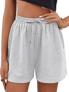 Pantalones cortos de Yoga de entrenamiento de talla grande con Control de barriga alta para mujer, pantalones cortos de Fitness medios de algodón 100% con patrón sólido para pantalones cortos informales sueltos altos - Product Image 3