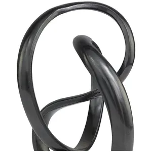 Sculpture décorative abstraite en métal aluminium Décoration intérieure Sculpture polie moderne Statue en aluminium abstrait gris foncé aluminium - Product Image 6