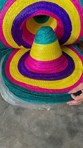 Chapeau de paille mexicain prêt pour la fête-Sombrero à large bord pour les anniversaires, Luaus ou événements à thème mexicain, chapeau de paille mexicain de qualité supérieure - Product Image 4