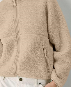 Chaquetas de Forro Polar para Mujer, Sudaderas Extra Grandes con Cierre, Ropa de Invierno, Manga Larga, Estilo Corto, Sherpa, Atuendos de Otoño, Moda - Product Image 3