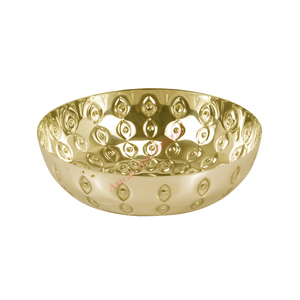 Bol de service en fer écologique de luxe, finition laiton EPL couleur or, fait main, idéal pour soupes et salades – Nouveauté tendance pour la décoration intérieure - Product Image 1