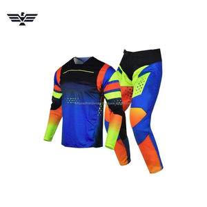 ชุดเสื้อเจอร์ซีย์และกางเกงมอเตอร์ครอสแบบกำหนดเอง ชุดขี่มอเตอร์ไซค์วิบาก ระบายอากาศ แห้งเร็ว ผลิตจากโพลีเอสเตอร์ 100% ชุดแข่งรถมอเตอร์ไซค์ - Product Image 3