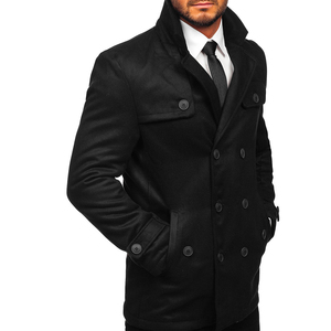 เสื้อโค้ทแฟชั่นสำหรับผู้ชาย-เสื้อกันหนาวอบอุ่นและสง่างามสำหรับผู้ชายแจ็คเก็ตหนาและนุ่มพร้อมปกคอพับ/ระบายอากาศได้ - Product Image 4