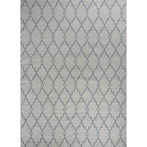 พรมขนสัตว์ทอมือแบบแบน Indusbar Dwrm-162 สีเทาและสีดำ ลายเรขาคณิตสี่เหลี่ยมผืนผ้า ลายทางและลายปะติดปะต่อ สำหรับห้องนั่งเล่นในบ้าน - Product Image 1