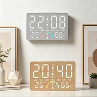 8076 LED Digitaler Wecker mit Temperatur- und Feuchtigkeitsanzeige, Doppelalarm, Timer, Wochentagsanzeige, Komfort-Indikator, Tisch- und Wanduhr