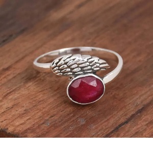 Ruby <b>Ring</b> 925 Silver Adjustable Bird Wings Boho Gift <b>Ring</b> - Product Image 1