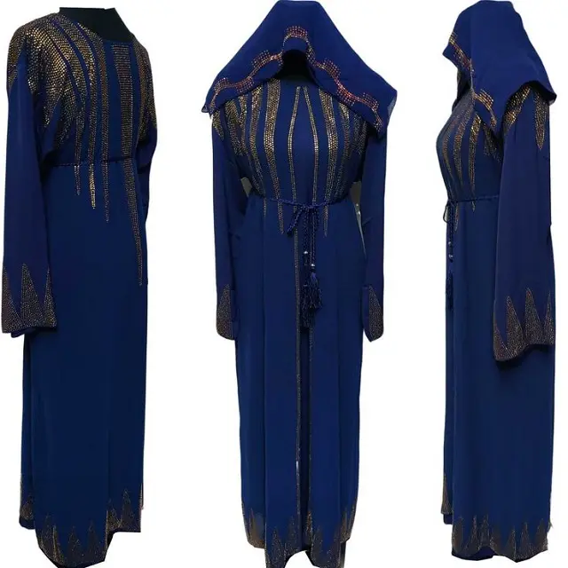 Nakış elbiseler islami maksi elbise bayanlar Abaya uzun kollu etnik giyim dubai'de yeni Model Abaya