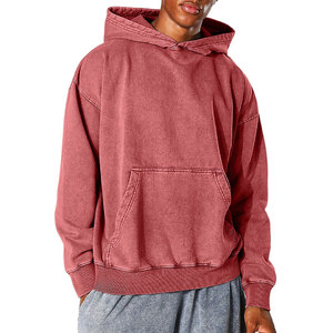 Streetwear Vintage OEM Streetwear Sweat à capuche de haute qualité Blanks Acid Wash Sweat à capuche surdimensionné pour hommes French Terry Hoodie - Product Image 3