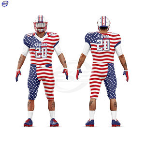 Listo para enviar Uniforme de fútbol americano Personalizado Poliéster Jersey en blanco y pantalones cortos Diseño transpirable Camisetas clásicas Estilo - Product Image 1