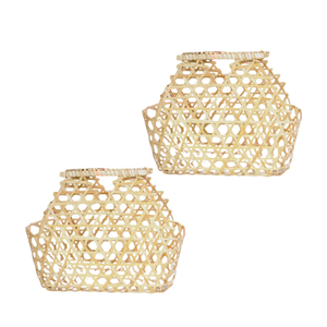 Panier cadeau en bambou naturel multi-usages durable, réutilisable et parfait pour les paniers de fruits, les pique-niques ou le rangement de la décoration intérieure - Product Image 1