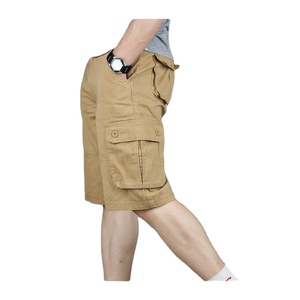 กางเกงขาสั้นคาร์โก้ผู้ชาย ผ้าฝ้าย เอวยางยืด สีพื้น คุณภาพสูง ทนทาน - Product Image 2