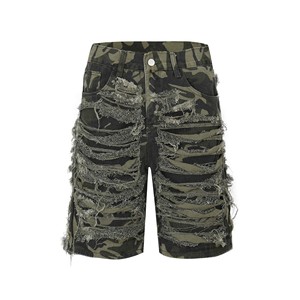 กางเกงขาสั้นผ้ายีนส์ยืดไม่ยืดสำหรับผู้ชายในฤดูร้อนชุดสตรีทแวร์ฟิตเนสตาข่ายเฟรนช์เทอร์รี่ยิมกางเกงขาสั้น XS" - Product Image 1