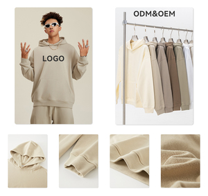 ODM&OEM High Quality 450g French Terry Oversized <b>Heavy</b> <b>Duty</b> 100% Cotton Hoodie Custom Your Logo Square Plain Pullover Hoodies - Product Image 2