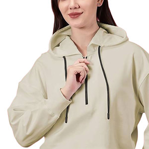 Crop Top Hoodie Anti-Arrugas Moda para mujer Crop Top Hoodies Warm Transpirable Trend Look Fit Drop Shoulder Hoodies para mujer - Product Image 5