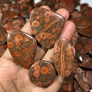 หินจัสเปอร์ป๊อปปี้ธรรมชาติสำหรับทำแหวนจี้อัญมณีทรงหลวมสำหรับทำ100% - Product Image 2