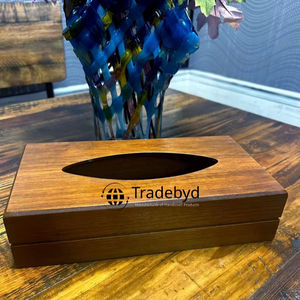 Porta Cajas de Pañuelos de Madera de Primera Calidad, Diseño Floral Grabado, Disponible en Diferentes Formas para Interiores Elegantes - Product Image 1