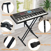 7 Speed Removable Adjustable Foldable Double-tube Pole X-type Disassembled Digital Electronic Piano Stand 54-88 Keyboard Holder