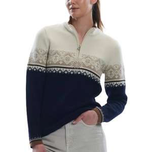2025 FNJIA femmes personnalisé Jacquard tricot pull 100% coton pull à fermeture éclair Style européen-américain décontracté hiver - Product Image 2