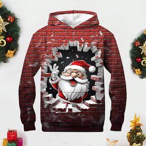 Sudadera con Capucha Estampada en 3D para Hombre, Estilo Navideño, Informal, Estilo Urbano, 100% Poliéster, 220g, Calidad Superior, 2026 - Product Image 2