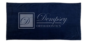 Màu xanh hải quân 75x150cm/30x60 inch chất lượng cao bông Velour bãi biển Khăn tùy chỉnh thêu hoặc in logo - Product Image 2