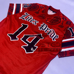 Camiseta Deportiva de Fútbol Americano al por Mayor, de Malla, Manga Corta, Transpirable, 100% Poliéster, Personalizable - Product Image 4