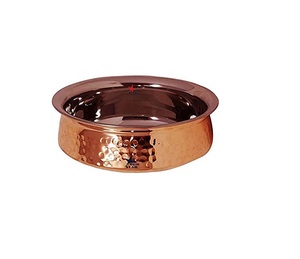 Diseño Premium cobre puro acero inoxidable martillado Handi cocina tazón para servir metal de lujo cobre Handi estilo indio - Product Image 1