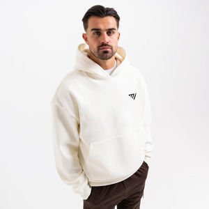 Sweat-shirts à capuche surdimensionnés personnalisés OEM sans cordon, sweat-shirts à capuche pour hommes à épaules tombantes, sweat-shirts en polaire d'hiver, sweat-shirts à capuche avec impression en relief - Product Image 1