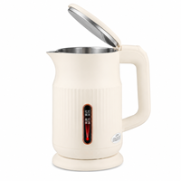 Bouilloire électrique en acier inoxydable 304 à double paroi de qualité supérieure, 1,8 L, ébullition rapide, arrêt automatique, maintien au chaud, pour la maison et le bureau