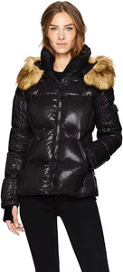 Veste en jean à capuche courte de qualité supérieure pour femmes Logo personnalisé Chauffée Tissage solide Fermeture éclair intégrale 100% laine Hiver - Product Image 5