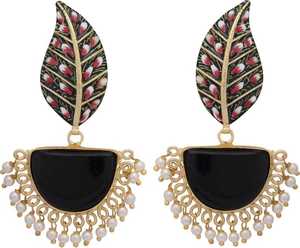 Meenakari, juego de pendientes de fundición de metal con estilo para mujeres y niñas, acabado lujoso, ornamentación única - Product Image 4