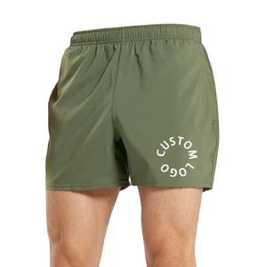 Short de gym avec logo personnalisé Short athlétique vert teint à taille élastique avec poches Short d'entraînement de natation pour homme couleur unie - Product Image 1