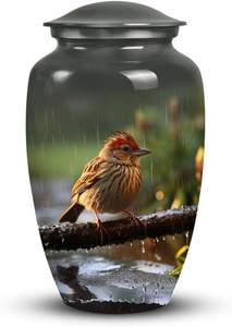 Urna Funeraria Roja para Cenizas, Urna Conmemorativa con Hermoso Pájaro Rojo, Regalo por el Luto de un Ser Querido, Cardenal Masculino y Femenino - Product Image 2