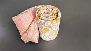 <b>Floral</b> Hand Block Cotton Queen <b>Quilt</b> Indian Razai Blanket - Product Image 6