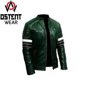 Chaqueta de cuero ajustada corta para mujer hecha a medida al por mayor abrigo bomber de calle de nuevo estilo con bolsillos con cremallera y cuello levantado - Product Image 5