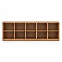 Armoire de rangement en bois moderne minimaliste à profil bas, horizontale, en forme de cube, gain de place, étagère pour salon