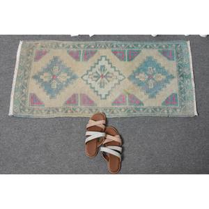 พรมขนสัตว์3.4ft สีเบจสีน้ำเงินคลาสสิก1.6 x แบบแฮนด์เมดรูปทรงสี่เหลี่ยมผืนผ้าตุรกีสำหรับห้องนั่งเล่นขนาดใหญ่สำหรับวัยรุ่น - Product Image 5