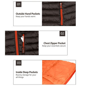 แจ็กเก็ตฤดูหนาวสำหรับผู้ชายสไตล์พองมีซิปปิดและมีกระเป๋าพิมพ์ลายโลโก้ตามสั่ง - Product Image 5