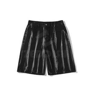 กางเกงยีนส์ขาสั้นผ้าฝ้ายสำหรับผู้ชายเอวสูงแห้งเร็วแบบสปอร์ตออกแบบได้ตามต้องการ - Product Image 1