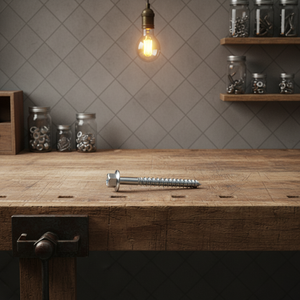 Vis à bois à tête hexagonale externe à pointe acérée en acier au carbone de classe 4 à haute résistance, filetage grossier, zingué, DIN - Product Image 1