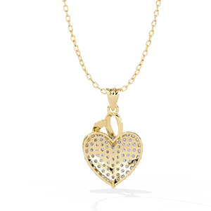 Collar minimalista en forma de corazón de oro de 14K con diamante natural hecho en India collar con cadena - Product Image 6