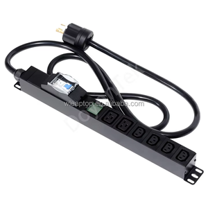 PDU de 1U para Montaje en Rack, Protector contra Sobretensiones de 8 Puertos, 240V 12A, Unidad de Distribución de Energía de Aleación de Aluminio para Gabinete Exterior, Telecomunicaciones, IP20 - Product Image 2