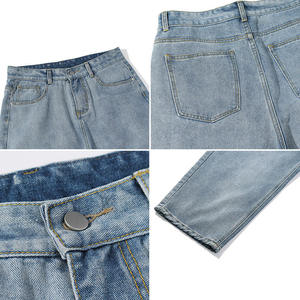 Jeans droits grande taille respirants de haute qualité pour hommes avec logo personnalisé et design Service OEM disponible - Product Image 3