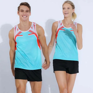 New Arrival 2024 Best Selling <b>Track</b> & Field Uniforms For Unisex 100% Polyester Two Pieces Quick Dry Contrast Color Fabric Sets - Product Image 2