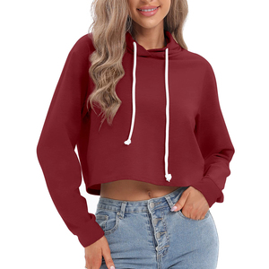 Custom <b>Women's</b> 100% Cotton Fleece Front Logo Pullover <b>Hoodie</b> Oversized Winter Casual Solid Cropped Streetwear Customizable - Product Image 2