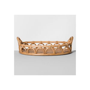 หวายถาดไม้ถาดตกแต่งอาหารผลไม้ขนมปังขนมขบเคี้ยวตะกร้าเก็บผลไม้เค้กจานเสิร์ฟอาหารค่ํา - Product Image 5