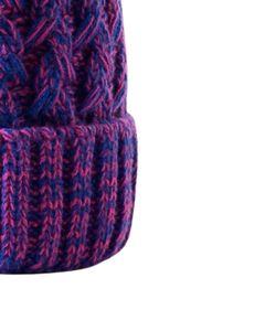 Gorro de Punto Azul Morado de Invierno con Pompón, Tejido Grueso de Cable, Mezcla de Lana Cálida, Fabricante Personalizado, Unisex, para Clima Frío - Product Image 6