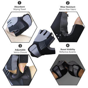 ถุงมือยกน้ำหนักข้อมือปรับได้ระบายอากาศได้สำหรับยิมกีฬากลางแจ้งการฝึกความแข็งแรงถุงมือยกน้ำหนัก - Product Image 4